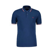 PIQUET POLO SHIRT WITH CONTRASTING INSERTS Man Deep Marine PIQUET POLO SHIRT WITH CONTRASTING INSERTS Man Deep Marine
