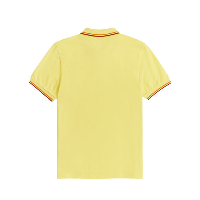 PIQUET POLO SHIRT WITH CONTRASTING INSERTS Man Limelt Gold Clare