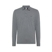 PIQUET POLO WITH PATCH AND SCOTTISH INSERTS Man Medium Grey PIQUET POLO WITH PATCH AND SCOTTISH INSERTS Man Medium Grey