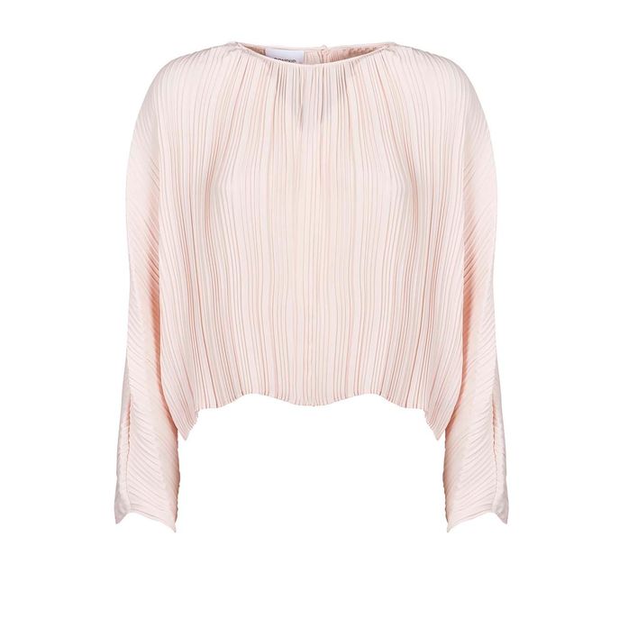 PLEATED BLOUSE WITH LONG SLEEVE Woman Pink powder
