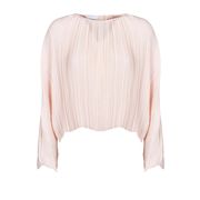 PLEATED BLOUSE WITH LONG SLEEVE Woman Pink powder PLEATED BLOUSE WITH LONG SLEEVE Woman Pink powder