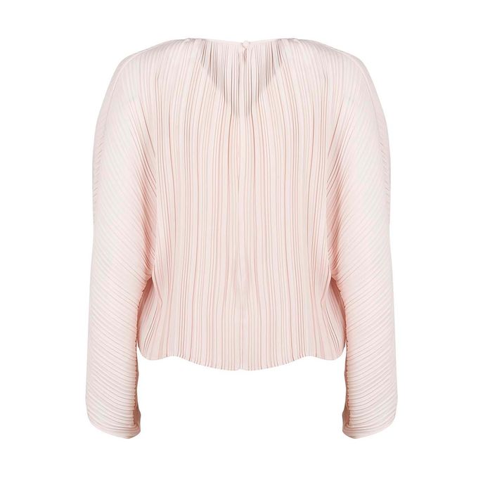 PLEATED BLOUSE WITH LONG SLEEVE Woman Pink powder