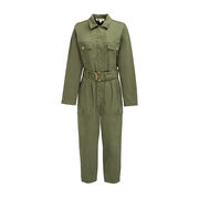 POCKET JUMPSUIT WITH BELT Woman Smoky Olive POCKET JUMPSUIT WITH BELT Woman Smoky Olive