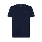 POCKET SOLID ROUND T-SHIRT Man Navy blue POCKET SOLID ROUND T-SHIRT Man Navy blue
