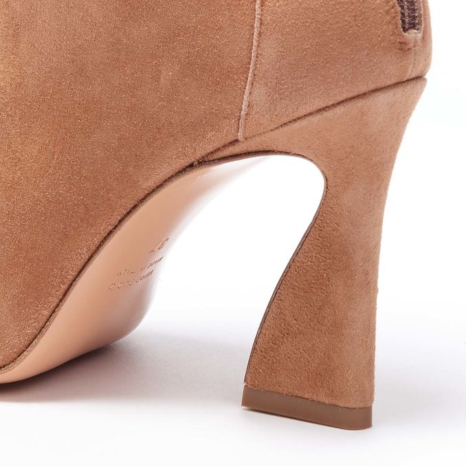 POINTED ANKLE BOOTS IN SUEDE Woman Beige