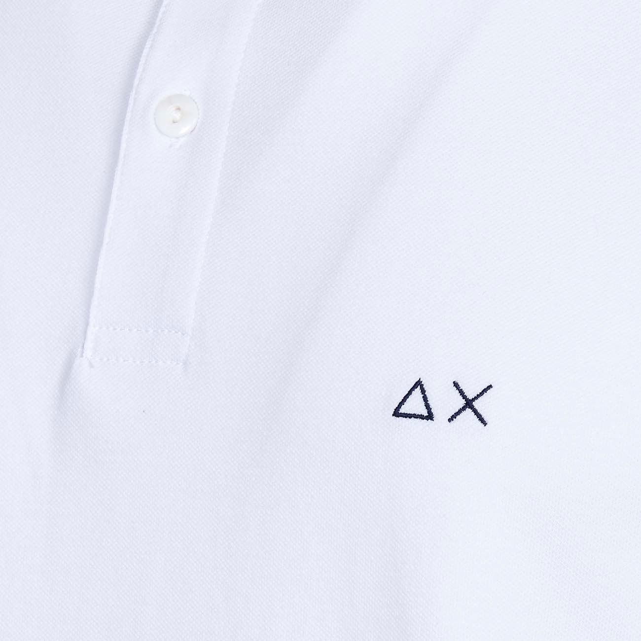 POLO SHIRT CONTRAST COLLAR AND CUFFS WITH LETTERING Man White Navy