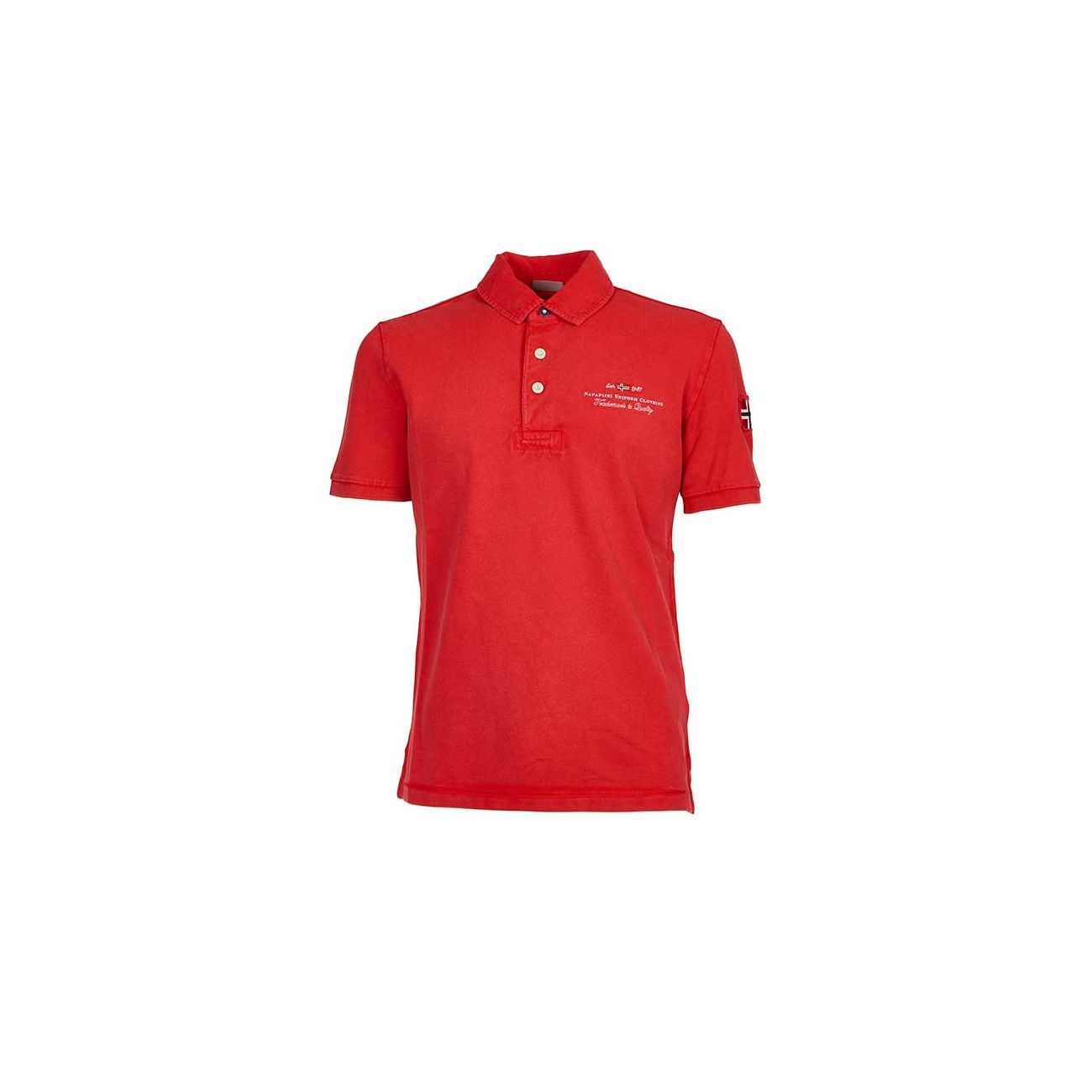 bright crimson polo shirt