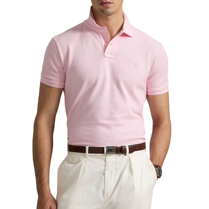 POLO SLIM FIT MESH Man Bath Pink
