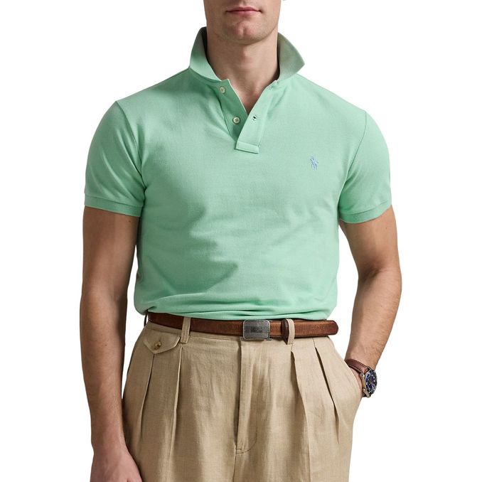 POLO SLIM FIT MESH Man Celadon
