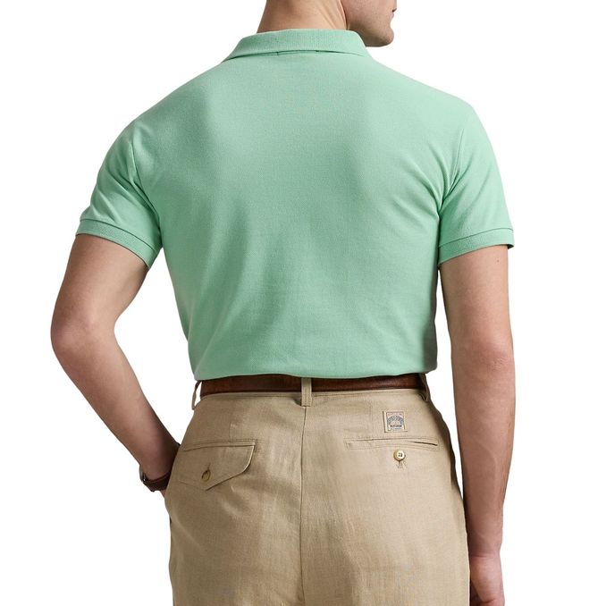 POLO SLIM FIT MESH Man Celadon