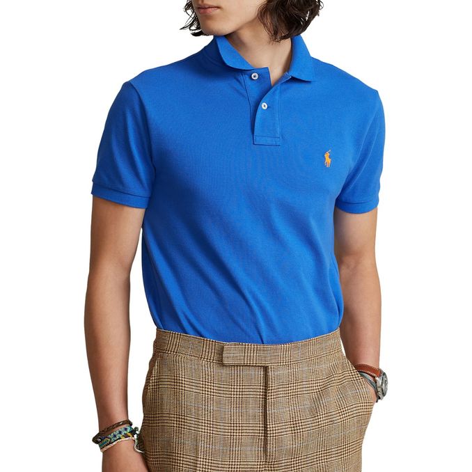 POLO SLIM FIT MESH Man Iris Blue 