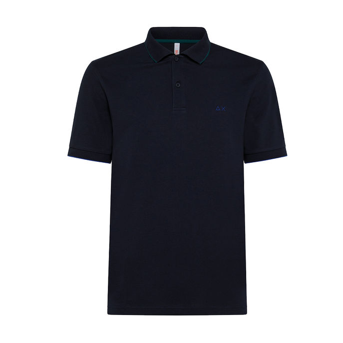 POLO SMALL STRIPE ON COLLAR Man Navy Blue