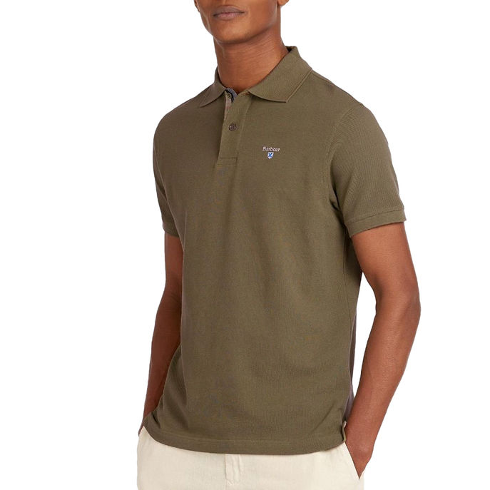 POLO TARTAN PIQUE Man Dark Olive Classic