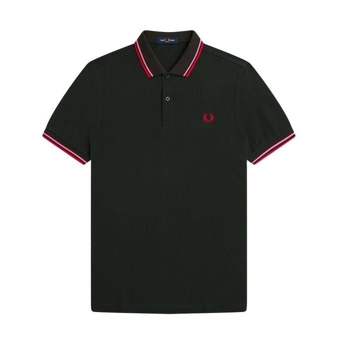 POLO TWIN TIPPED Man Black Pink Red