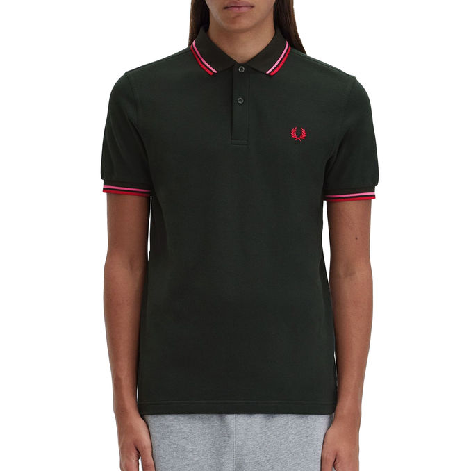 POLO TWIN TIPPED Man Black Pink Red