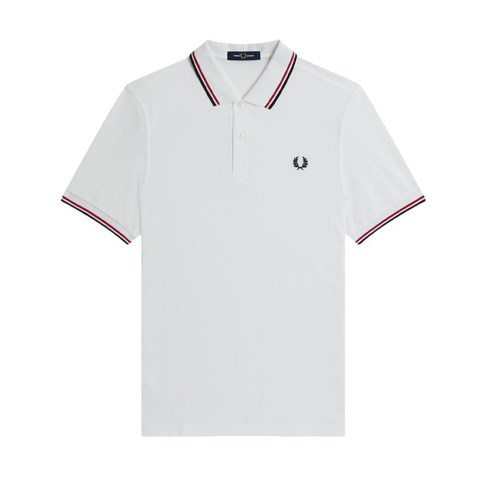 POLO TWIN TIPPED Man White Bright Red Navy