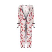 POPPY PRINT CARDIGAN IN GEORGETTE WITH DRAWSTRING Woman Darling Poppy POPPY PRINT CARDIGAN IN GEORGETTE WITH DRAWSTRING Woman Darling Poppy