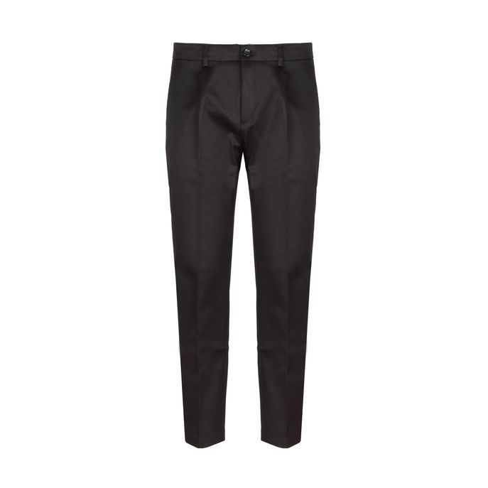 PRINCE COTTON TROUSERS WITH PINCE Man Black