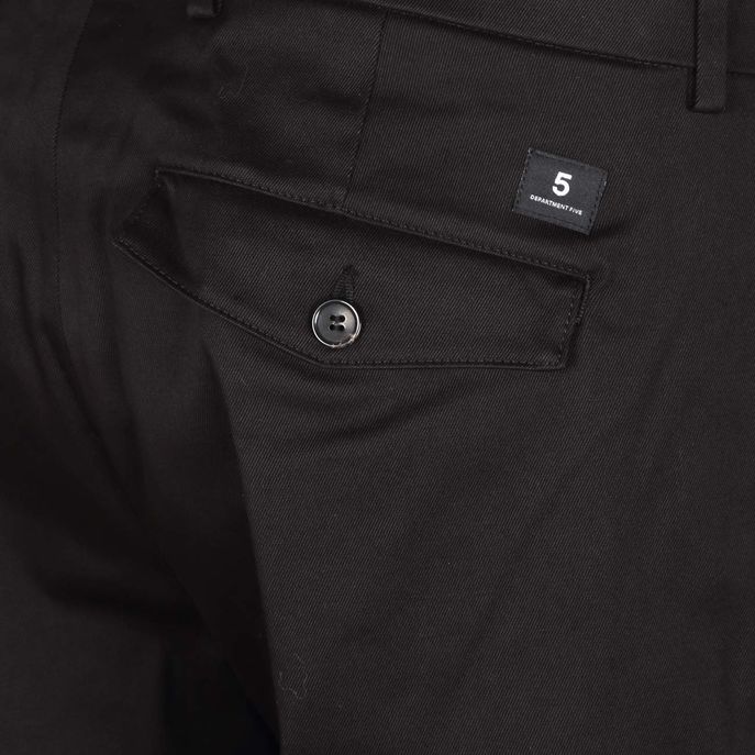 PRINCE COTTON TROUSERS WITH PINCE Man Black