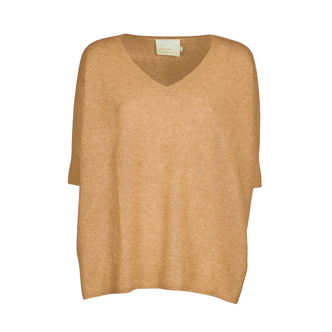PULL KATE WITH V NECK Woman Camel 