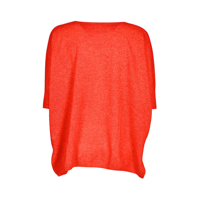PULL KATE WITH V NECK Woman Corail Fluo