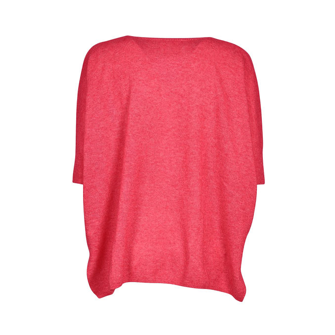 PULL KATE WITH V NECK Woman Rose Fluo