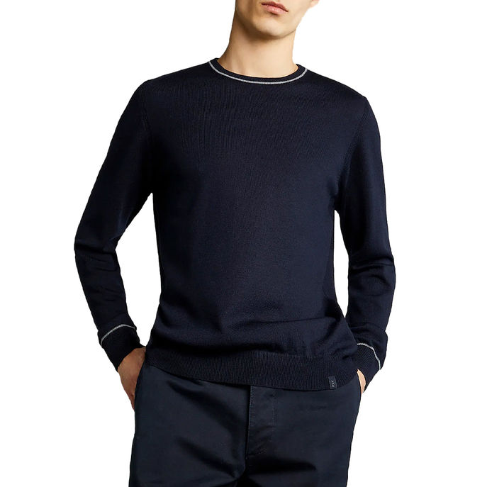 PULL LANA RASATA CON TOPPE Uomo Blu/Platino