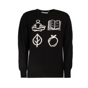 PULL OVER CASHMERE AND WOOL Woman Black Fantasy PULL OVER CASHMERE AND WOOL Woman Black Fantasy