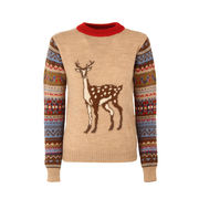 PULL ROTONDO MISTO ALPACA Donna Disegno Bambi PULL ROTONDO MISTO ALPACA Donna Disegno Bambi