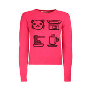 PULL SLIM CASHMERE AND WOOL Woman Fuchsia Pattern PULL SLIM CASHMERE AND WOOL Woman Fuchsia Pattern