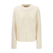 PULL TILDE FILATO LANA CARDATA Donna Bianco PULL TILDE FILATO LANA CARDATA Donna Bianco