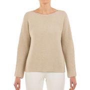 PULLOVER BOAT NECK Woman Beige  PULLOVER BOAT NECK Woman Beige