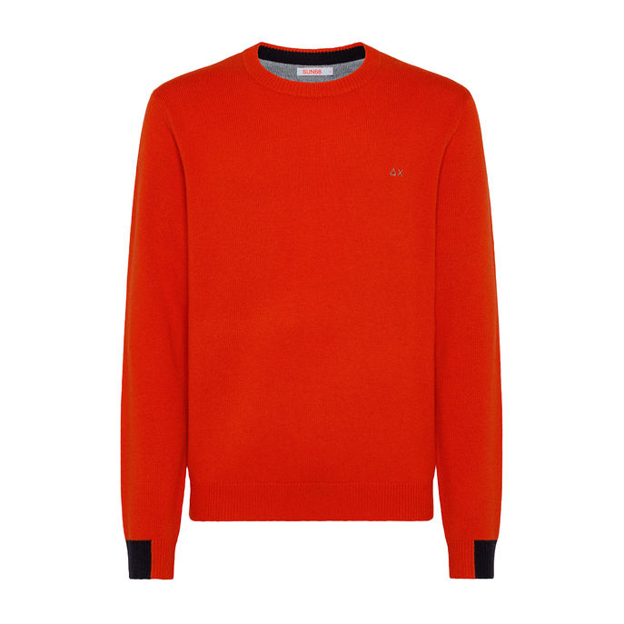 PULLOVER COLORED CUFFS Man Orange