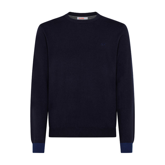 PULLOVER ELBOW CONTRAST Man Navy Blue