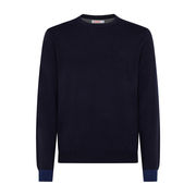 PULLOVER ELBOW CONTRAST Man Navy Blue PULLOVER ELBOW CONTRAST Man Navy Blue