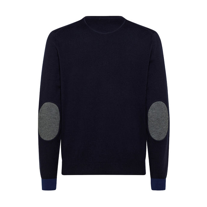 PULLOVER ELBOW CONTRAST Man Navy Blue
