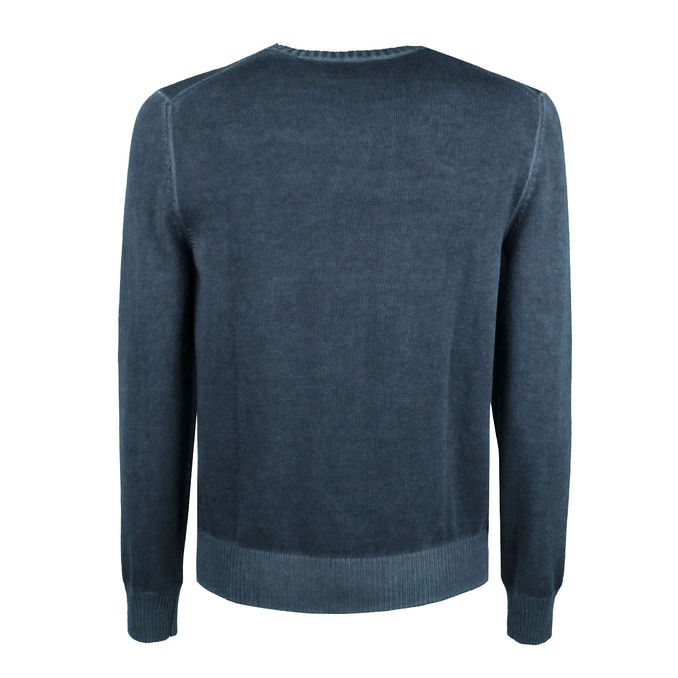 PULLOVER GARMENT DYED Man Blue Avio