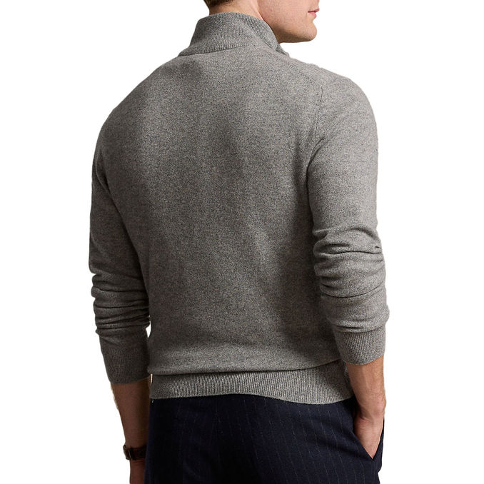 PULLOVER HALF ZIP IN MERINO WOOL Men Fawn Grey Heather