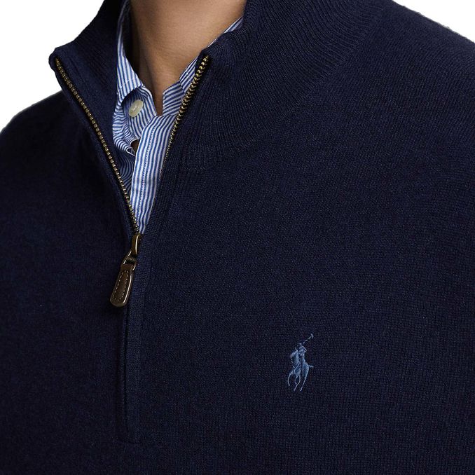 PULLOVER HALF ZIP IN MERINO WOOL Men Hunter Navy
