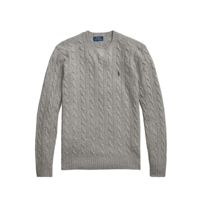 PULLOVER IN WOOL & CASHMERE Men Fawn Grey Heather
