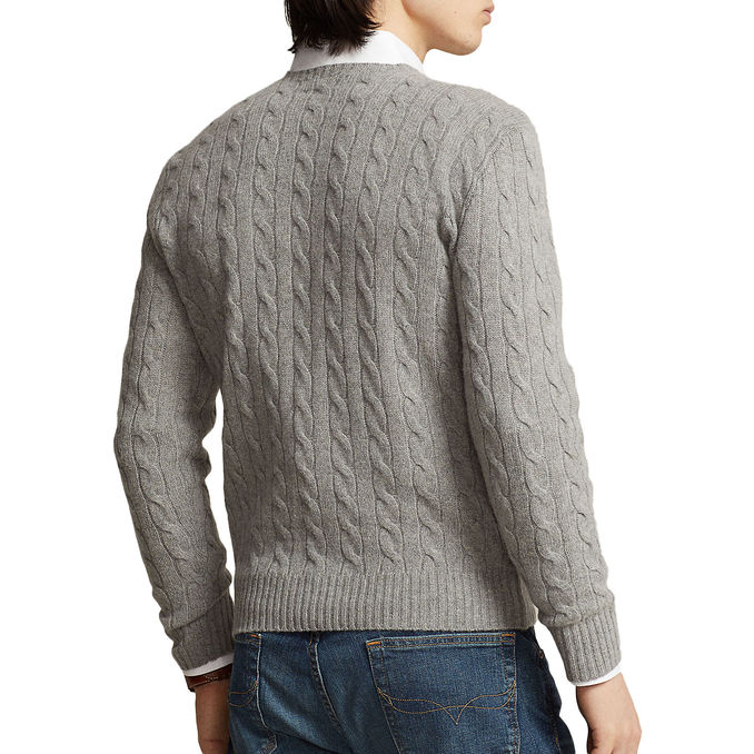 PULLOVER IN WOOL & CASHMERE Men Fawn Grey Heather