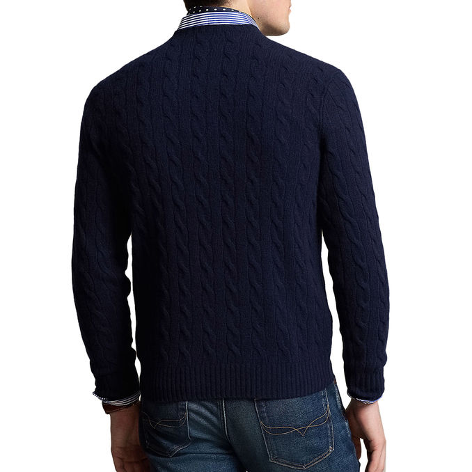 PULLOVER IN WOOL & CASHMERE Men Hunter Navy
