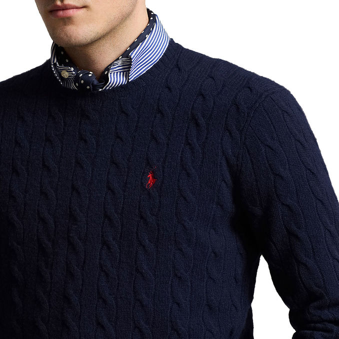 PULLOVER IN WOOL & CASHMERE Men Hunter Navy