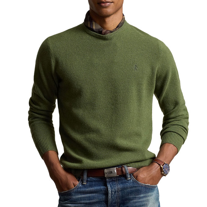 PULLOVER LAMBSWOOL Men Classic Olive Heather
