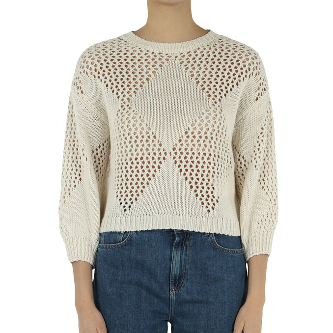 PULLOVER MOTTO Woman Ecru