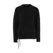 PULLOVER OVER WITH SIDE LACES Woman Black PULLOVER OVER WITH SIDE LACES Woman Black