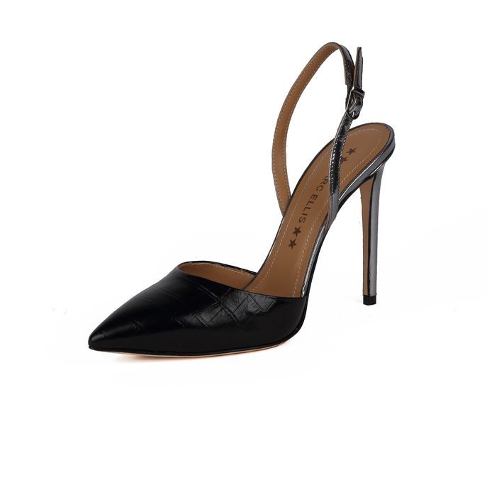 PUMPS IN COCONUT PRINTED LEATHER Woman Black