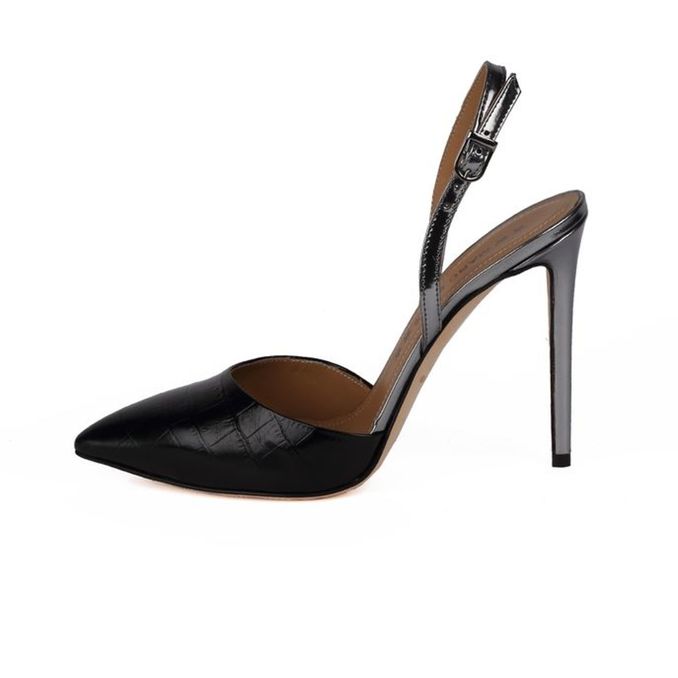 PUMPS IN COCONUT PRINTED LEATHER Woman Black