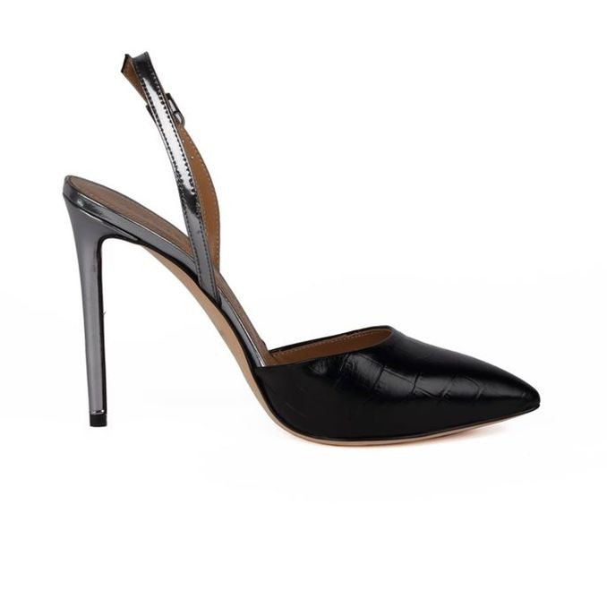 PUMPS IN COCONUT PRINTED LEATHER Woman Black