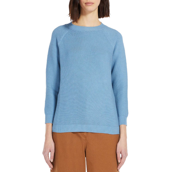 PURE COTTON LINZ SWEATER Woman Light Blue